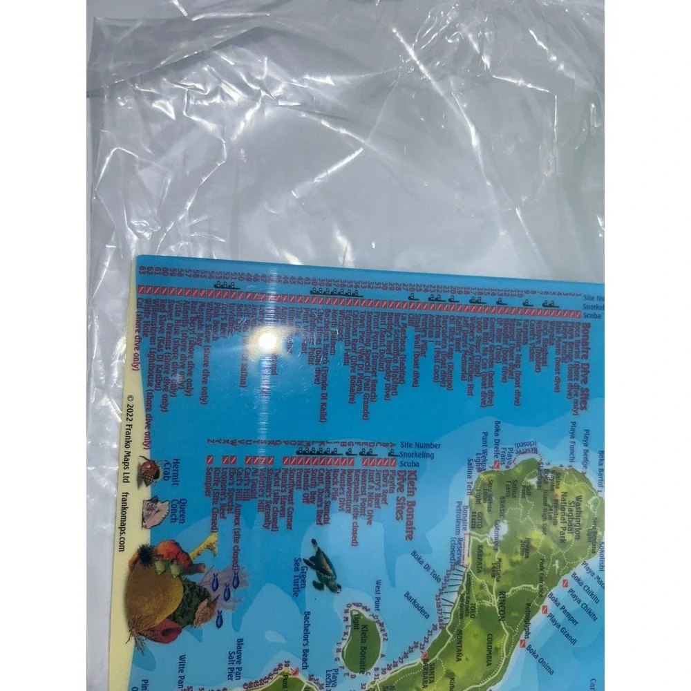 Franko Maps Bonaire Dive Guide & Fish ID Card‎ Waterproof Laminated Map